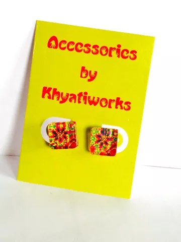 The Phulkari Series - Square Studs The Phulkari Series - Square Studs