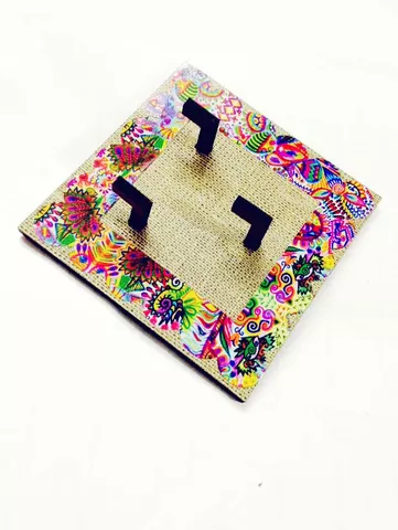 Key Holders - Square Jute Base With Summer trail jute Artwork Frame Key Holders - Square Jute Base With Summer trail jute Artwork Frame