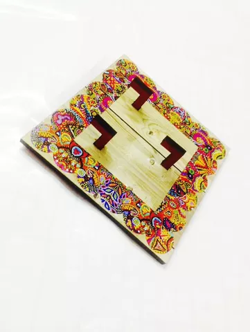 Key Holders - Square Wooden Base With When colors speak Artwork Frame Key Holders - Square Wooden Base With When colors speak Artwork Frame