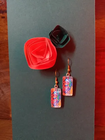 HALF FLOWER GLASS EARRING HALF FLOWER GLASS EARRING