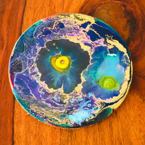 BLUE - GOLDEN RESIN ART COASTER BLUE - GOLDEN RESIN ART COASTER