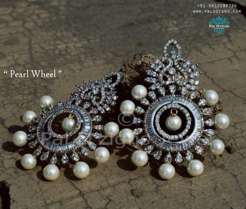 Pearl Wheel Diamond Earing Pearl Wheel Diamond Earing