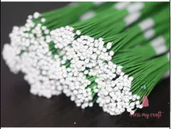 Drop Shape Wire Pollen #2 - White Drop Shape Wire Pollen #2 - White