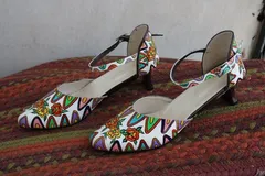 [SOLD] Candy-Sandies - Hand Painted Shoes by Khyatiworks