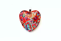 Very-Strawberry - Heart shaped Glass Pendant