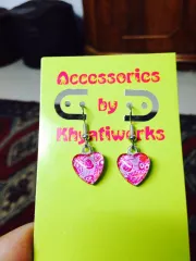 Blush-een Hearts Glass Earrings