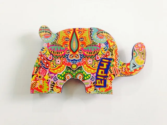 Colorama Elephant India Wooden Magnet Khyatiworks