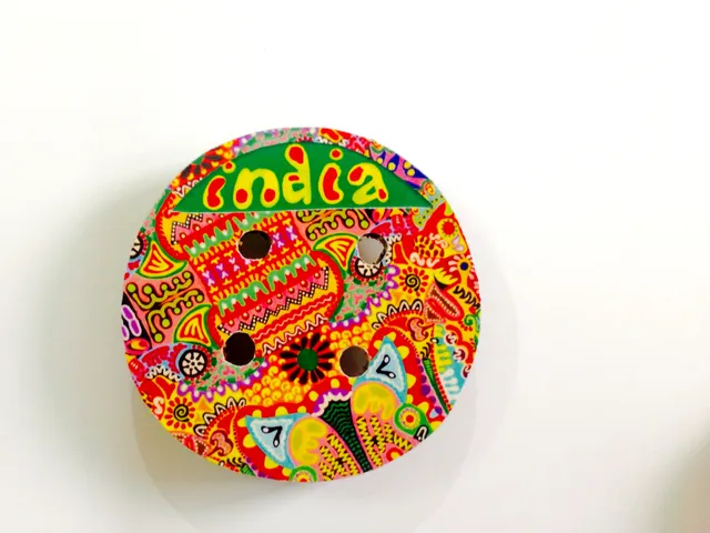 Colorama Button India Wooden Magnet Khyatiworks