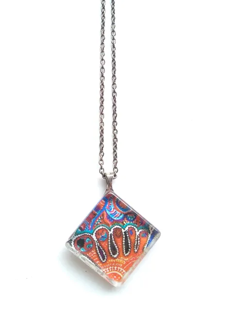 Lakshmi padam glass pendant with chain