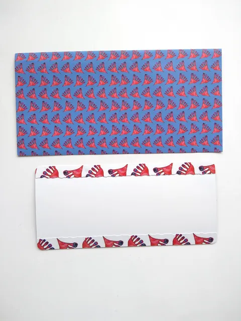 Lakshmi Padam Gift Envelopes and Card - blue