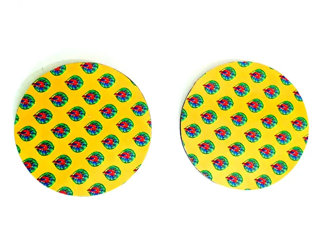 Mor Pankh Round Coasters -4 inches