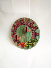 KEY HOLDER - GEAR CIRCLE WOODEN BASE WITH OF WHAT WE ARE ARTWORK FRAME