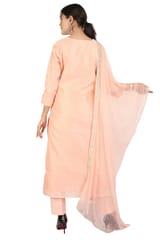 Lakshmi Light Peach Chanderi Cotton Suit Set