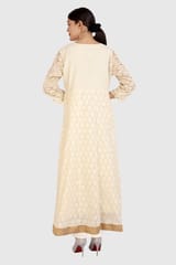 Sanika Off White Cotton Kalidar Suit Set