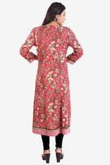 Mahpara Pink Rayon Tiered Dress