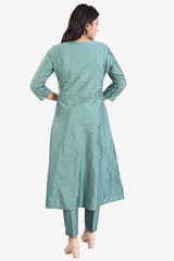 Swarupa Sea Green Poly Silk Cotton Suit Set