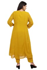 Ruhina Yellow Embroidered Georgette Suit Sets