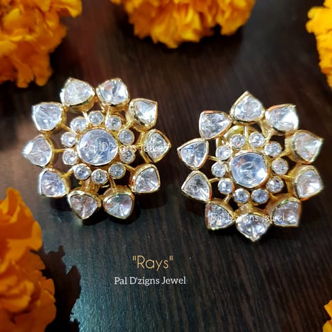 Rays Moissanite Polki Studs Rays Moissanite Polki Studs
