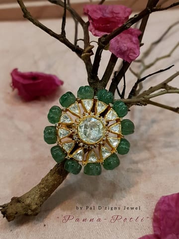 Panna Potli Moissanite Polki Ring Panna Potli Moissanite Polki Ring