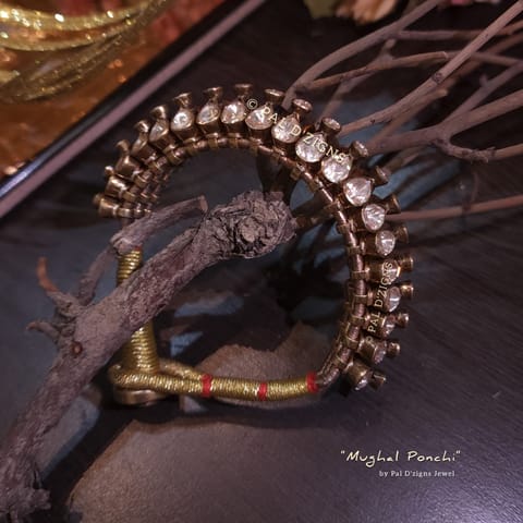 Mughal Ponchi- Moissanite Polkis Antique Ponchi
