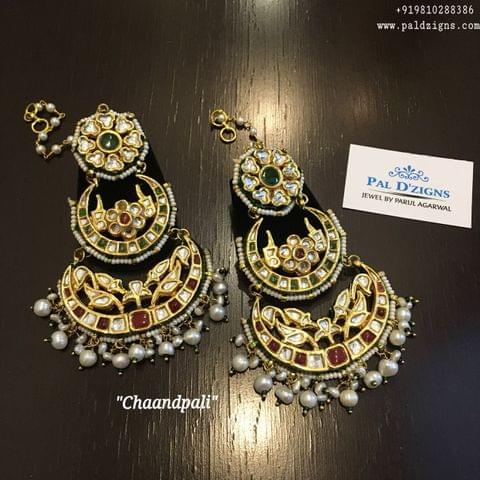 Chandpali Kundan Earings Chandpali Kundan Earings