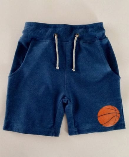 Blue Shorts with Basket Ball Print