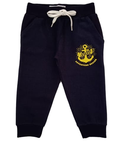 Unisex Lounge Pant With Anchor Print - Navy Blue