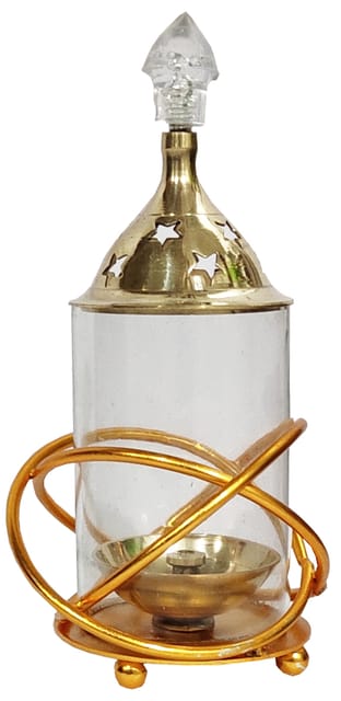 Brass Diya Deepak 'Champak': Akhand Jyoti Festival Oil Lamp Deepam Decor Gift (12120)