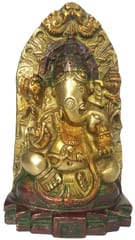 Brass Idol Ganesha (Ganapathi or Vinayaka): Antique Design Collectible Siddhi Vinayak Statue (12160)