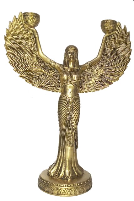 Brass Candle Holder Nike, The Goddess of Victory: Grand Decorative Sculpture (12166)