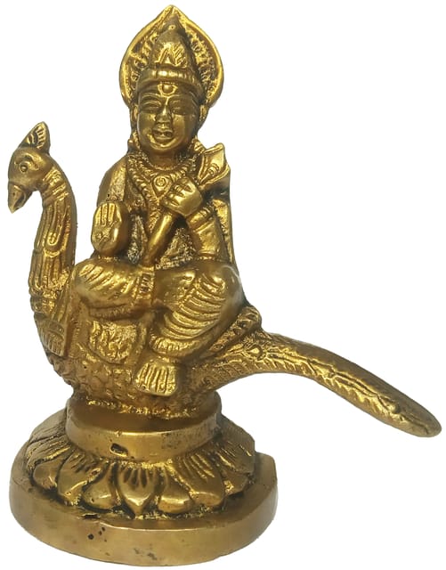 Brass Idol Murugan Karthikeya: Subrahmanya Statue (11229C)