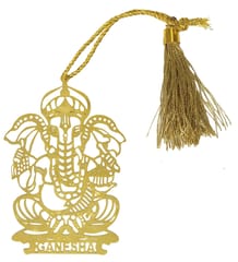 Brass Bookmark: Intricately Carved Ganesha Page Marker for Book Lovers (12181A)