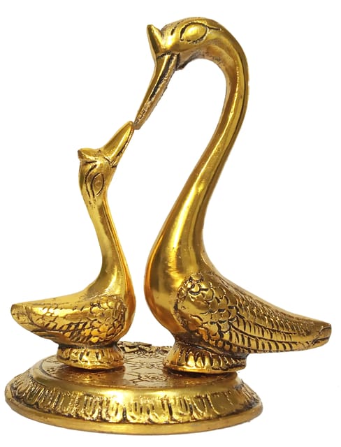 Metal Statue Love Birds Swan Duck Pair: Feng Shui Symbolism of Love Romance  (12195)