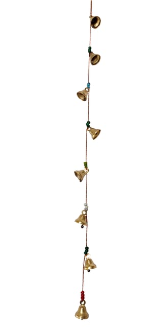 Brass Wall Door Hanging 8 Bells String: Also Use As Bandhanwar, Toran Or Festoon (12218)