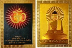 Metal Foil Magnet Set: Buddha & Om (12226)