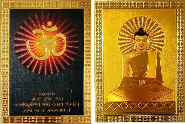 Metal Foil Magnet Set: Buddha & Om (12226)