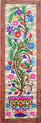 Cotton Tapestry 'Tree of Life': Vintage Embroidery Table Runner or Wall Hanging (12233)
