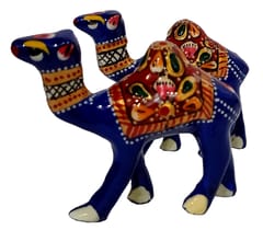 Enamelled Metal Miniature Camel Pair: Colorful Meenakari Art, Set of 2 Figurines (12292)