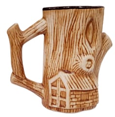 Ceramic Mug: Antique Tree Design Tall Cup For Beer, Tea Or Coffee (10055B)