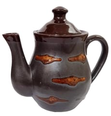 Ceramic Kettle In Rustic Studio Pottery: Artisan Handmade Glazed Tea Coffee Pot (10755)