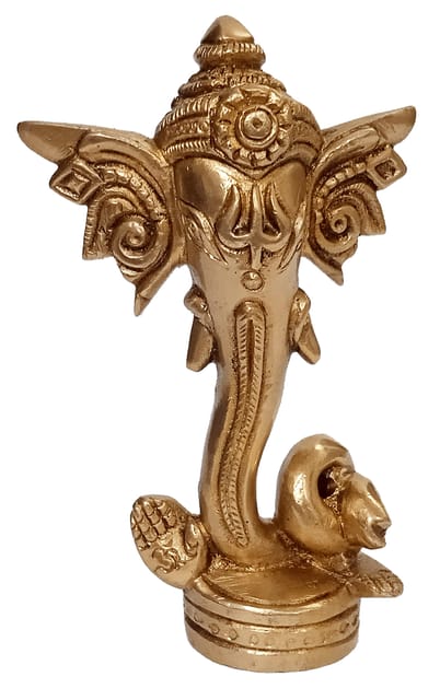 Brass Idol Ganesha: Collectible Statue With Trishul Tilak (12340)