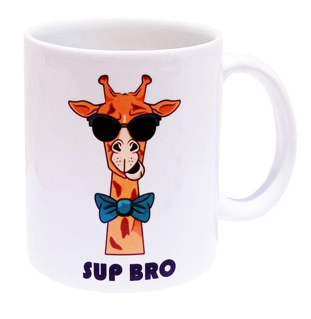 Ceramic Mug With Sup Bro Hipster Giraffe: Memorable Gift For Birthday, Graduation Or Just Like That (12354)