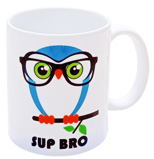 Ceramic Mug With Sup Bro Hipster Owl: Memorable Gift For Birthday, Graduation Or Just Like That (12355)
