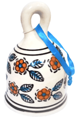 Ceramic Painted Bell: Wall Door Hanging With Resonating Sound, 5 Inches Tall (12365)