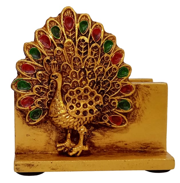 Resin Visiting Cards Holder: Peacock (12376A)
