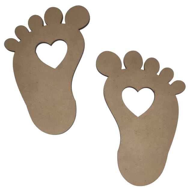 Wooden Laser Cut Wall Hanging Set: Baby Feet, Unfinished (12384)