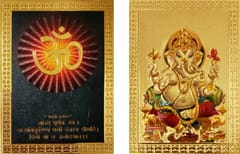 Metal Foil Magnet Set: Ganesha & Om (12226A)
