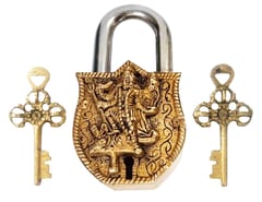 Brass Padlock: Goddess Mahakali Kali (12395)
