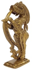 Brass Idol Yali (Yarli): Temple Door Pillar Mytholgical Leogryph Animal (12414)