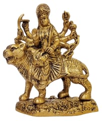Brass Idol Durga Sherawali Ma: Collectible Statue For Home Temple (12418)